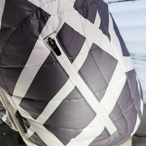 Nike Gold gray white greometric puffy smooth vest - Picture 3 of 4
